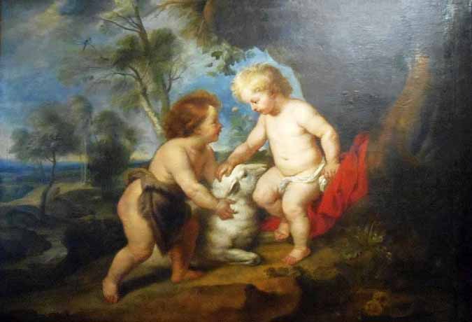 Peter Paul Rubens Infant Christ and St John the Babtist in a landscape